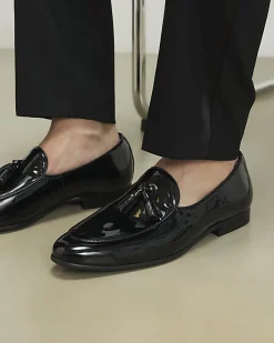 Black Patent Tassel Loafers