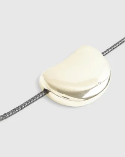 Black Pebble Corduroy Necklace