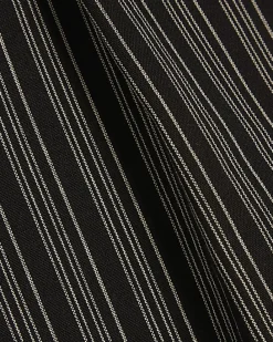 Black Pinstripe Lace Trim Shorts