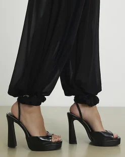 Black Platform Heeled Sandals