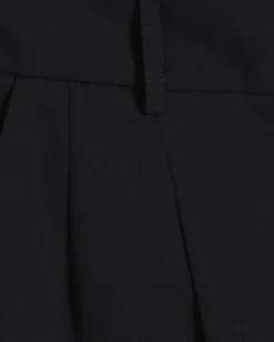 Black Pleated Barrel Leg Trousers