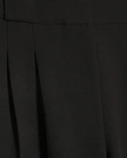 Black Pleated Wide Leg Trousers