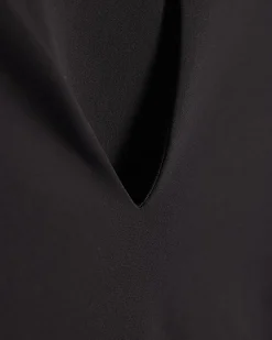 Black Plunge Neckline Long Sleeve Bodysuit