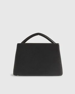 Black Pocket Front Charm Tote Bag