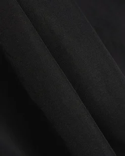Black Poplin Barrel Leg Trousers