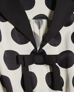 Black Premium Polka Dot Midi Dress