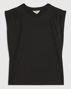 Black Premium Ruched Shoulder T-shirt