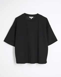 Black Premium Short Sleeve Boxy T-Shirt