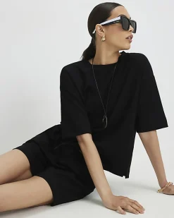 Black Premium Short Sleeve Boxy T-shirt