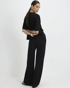 Black Premium Wide Leg Joggers