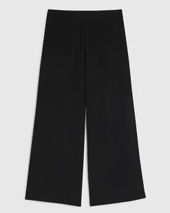 Black Pull On Textured Culottes