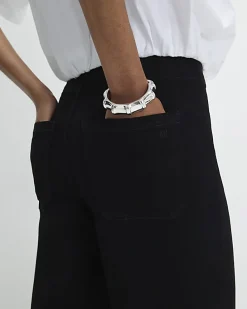 Black Pull-On Sculpt Palazzo Jeans