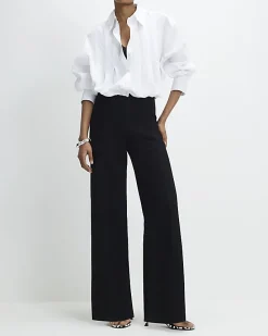 Black Pull-On Sculpt Palazzo Jeans