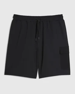 Black Regular Fit Cargo Shorts