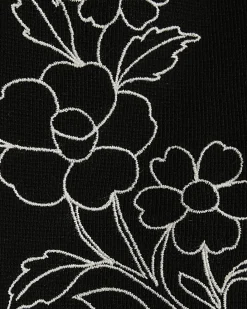 Black Regular Fit Floral Embroidered Shorts