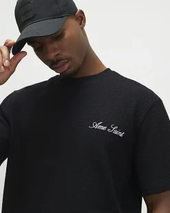 Black Regular Fit Graphic Print T-Shirt