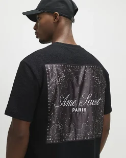 Black Regular Fit Graphic Print T-Shirt