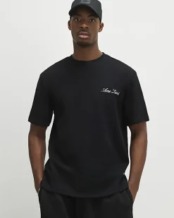 Black Regular Fit Graphic Print T-Shirt