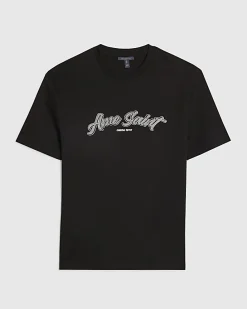Black Regular Fit Houndstooth T-Shirt
