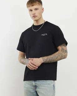 Black Regular FIt Membership Floral T-Shirt