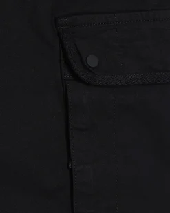 Black Regular Fit Stretch Cargo Trousers