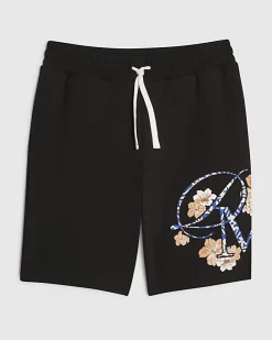 Black Regular Fit Textured Shorts