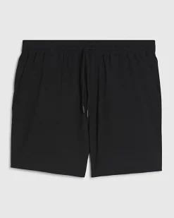 Black Regular Fit Textured Shorts