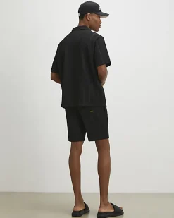 Black Regular Fit Textured Stripe Shirt