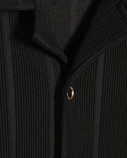 Black Regular Fit Textured Stripe Shirt