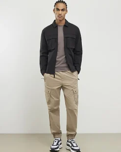 Black Regular Fit Utility Zipped Overshirt