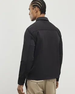 Black Regular Fit Utility Zipped Overshirt