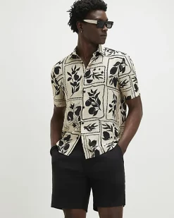 Black Regular Fit with Linen Shorts