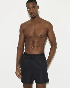 Black Regular Length Swim Shorts
