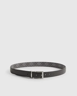 Black Reversible Check Belt