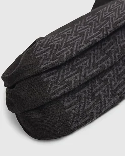 Black RI Monogram Pack Of 7 Socks