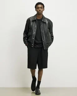 Black RI Studio Leather Blouson Jacket
