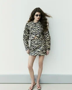 Black RI Studio Zebra Hair on Leather Jacket