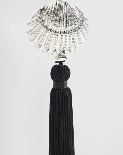 Black Shell Pendant Tassel Necklace