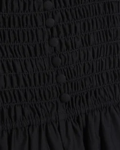 Black Shirred Midi dress