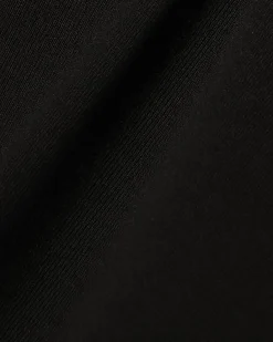 Black Short Sleeve Cotton Boat Neck Top