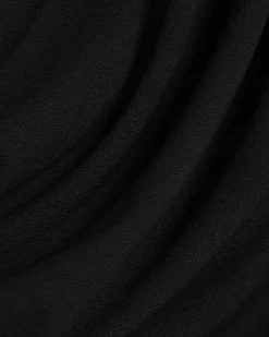 Black Short Sleeve Drape Off Shoulder Top