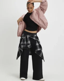 Black Short Sleeve Fitted Ribbed Top