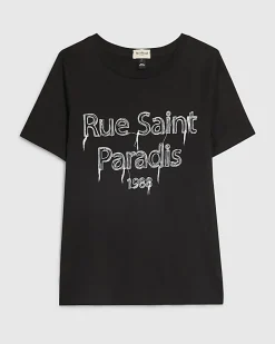 Black Short Sleeve Rue Saint Paradis T-shirt