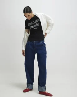 Black Short Sleeve Rue Saint Paradis T-shirt