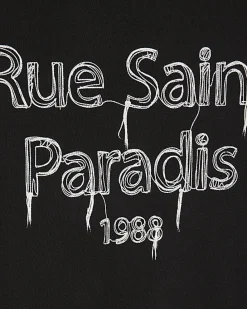 Black Short Sleeve Rue Saint Paradis T-shirt