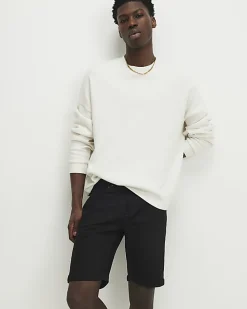 Black Skinny Fit Stretch Denim Shorts