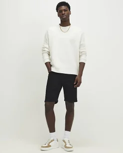 Black Skinny Fit Stretch Denim Shorts