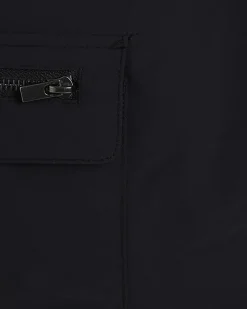 Black Skinny Fit Stretch Cargo Shorts