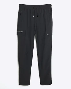 Black Skinny Fit Stretch Cargo Trousers