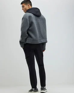 Black Skinny Stretch Smart Cargo Trousers